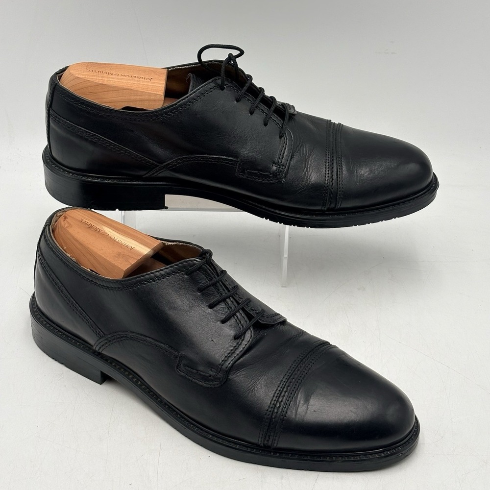 Venturini Italy Men's Cap Toe Oxford Dress Shoes Black Leather Size 9.5 D